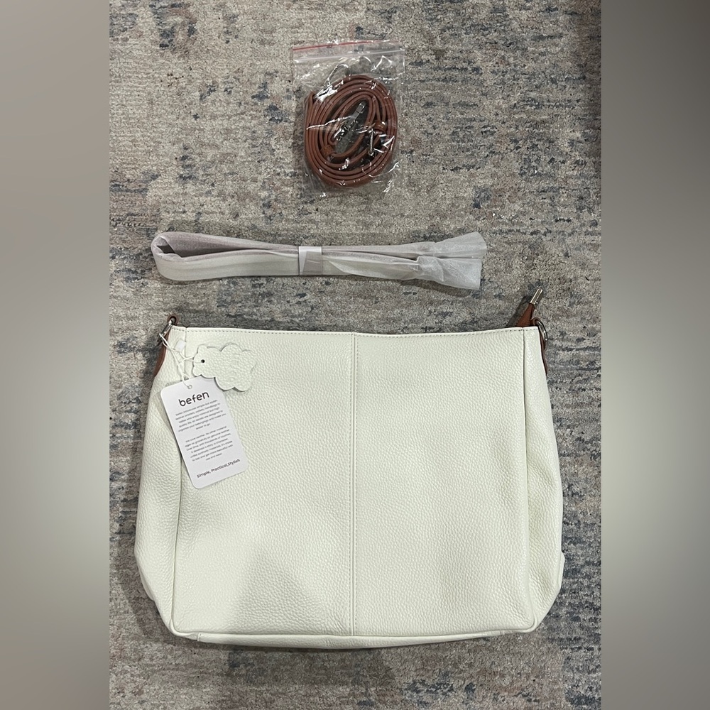 FINAL PRICE NWT Befen White Leather Women's Bag